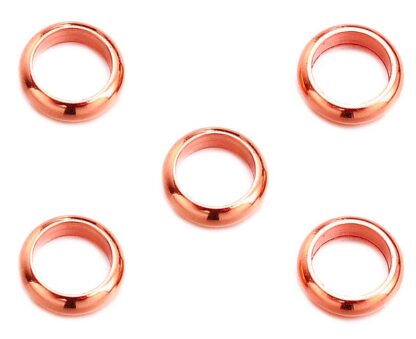 6x2mm roseguldfärgad ring i rostfritt stål - 3pack